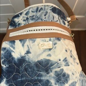 Betsy Johnson Blue and Tan Quilted Women's Bag